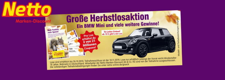 Netto Online Glücks-Los Gewinnspiel: Herbstlosaktion 2019 - Losrubbeln.com