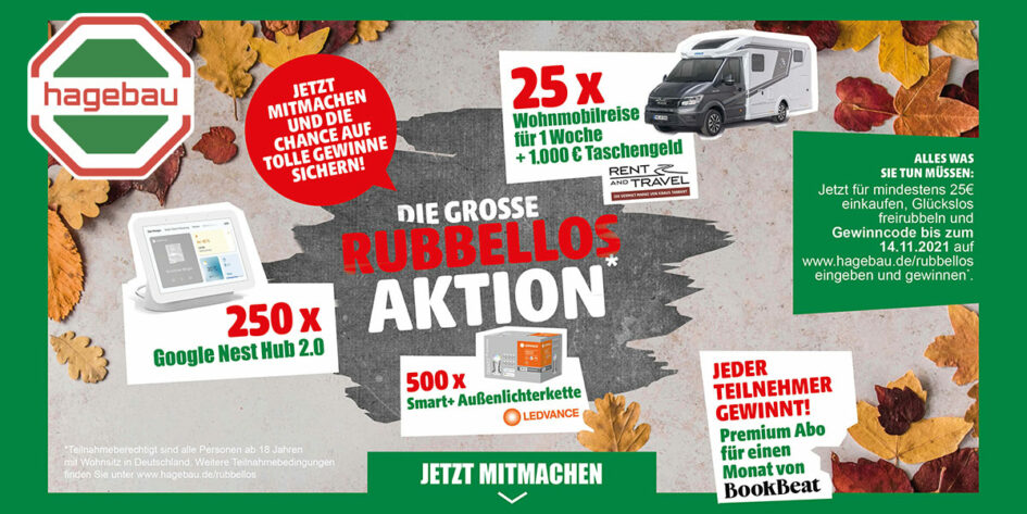 Hagebaumarkt Rubbellos Aktion Artikelbild