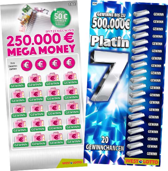 10€ Rubbellos: Mega Money und Platin 7