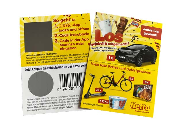 Netto Rubbellose im August/September 2022