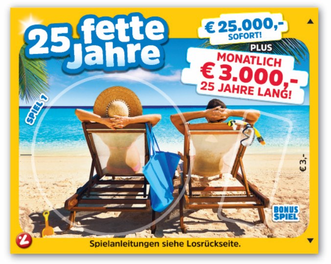 Alternatives Los "25 fette Jahre" von Lotterien Österreich