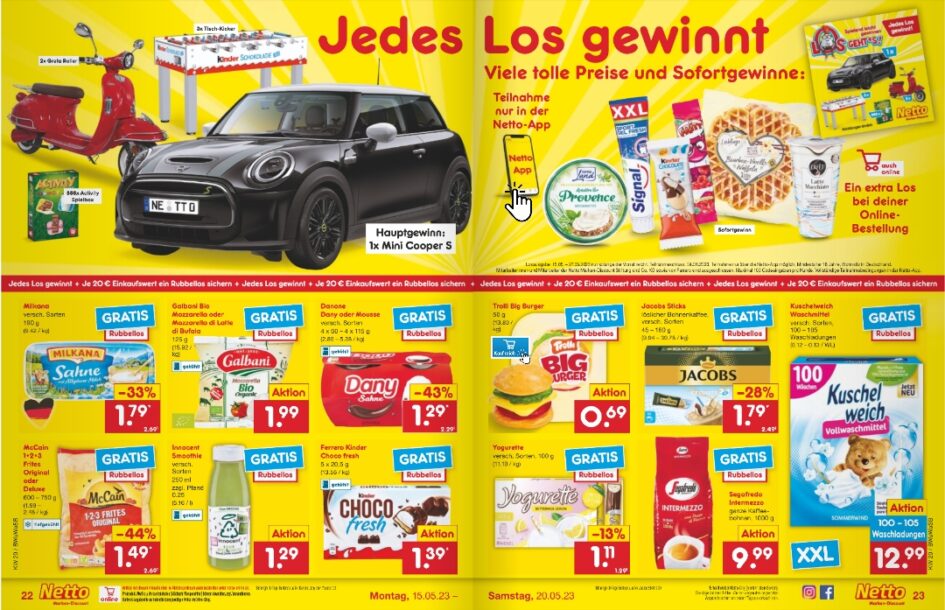 Netto Gewinnspiel Mai 2023 Jedes Rubbellos gewinnt! Preise & Teilnahme