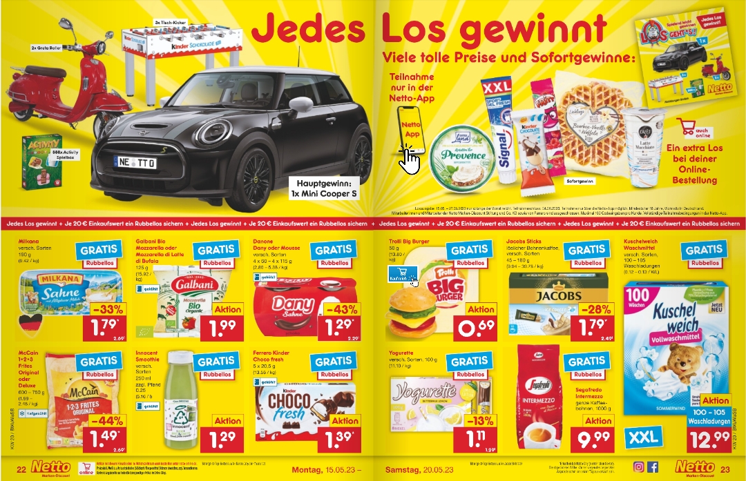Netto Gewinnspiel Mai 2023 Jedes Rubbellos gewinnt! Preise & Teilnahme
