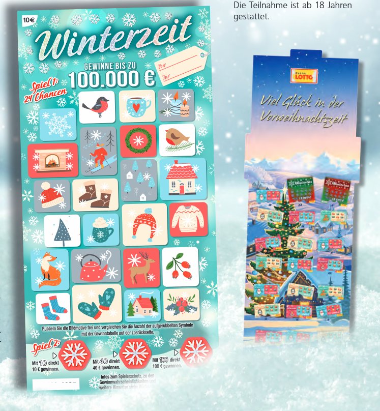 Winterzeit Rubbellos und der Rubbellotto Adventskalender